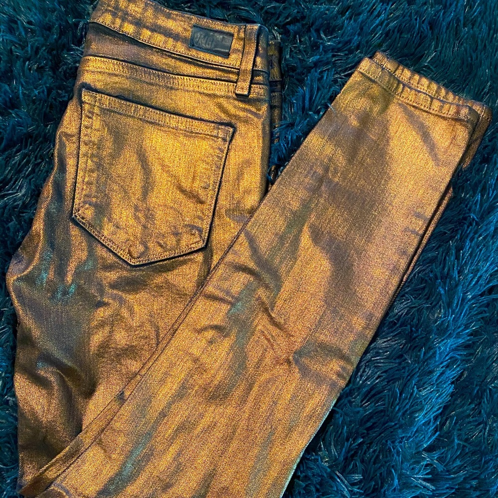 Metallic Gold Paige Jeans